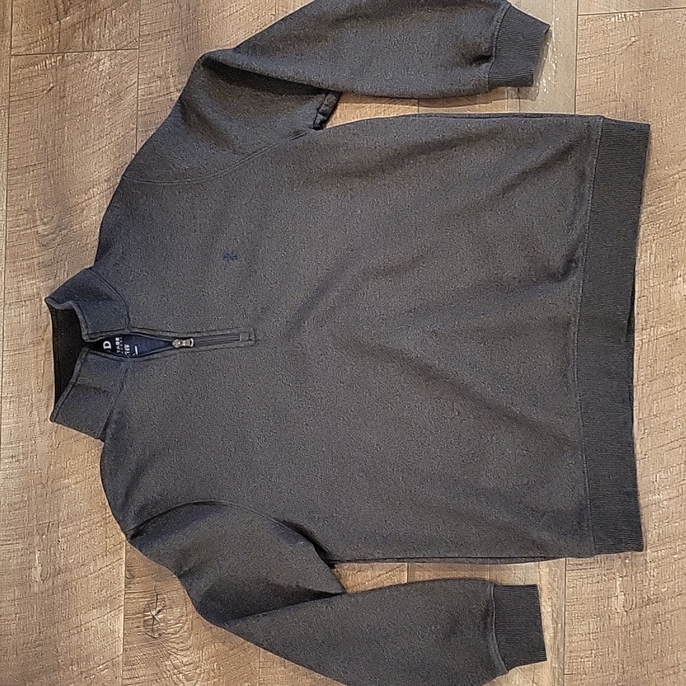 Izod Mens Heritage Charcoal Gray Quarter zip Large L